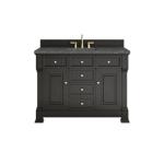 Brookfield 48IN Single Vanity Black Onyx w/ 3 CM Parisien Bleu Silestone Top