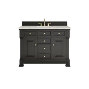 Brookfield 48IN Single Vanity Black Onyx w/ 3 CM Victorian Silver Silestone Top