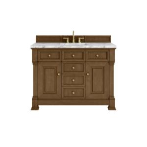 Brookfield 48IN Single Vanity Honey Oak w/ 3 CM Carrara Marble Top