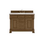 Brookfield 48IN Single Vanity Honey Oak w/ 3 CM Eternal Jasmine Pearl Silestone Top