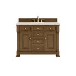 Brookfield 48IN Single Vanity Honey Oak w/ 3 CM Ethereal Noctis Silestone Top