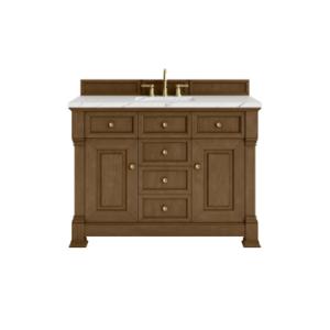 Brookfield 48IN Single Vanity Honey Oak w/ 3 CM Ethereal Noctis Silestone Top