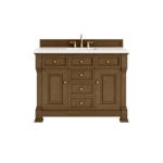 Brookfield 48IN Single Vanity Honey Oak w/ 3 CM White Zeus Silestone Top