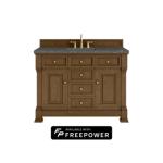 Brookfield 48IN Single Vanity Honey Oak w/ 3 CM Parisien Bleu Silestone Top w/ Faucet Plate