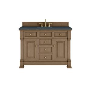 Brookfield 48IN Single Vanity Pecan w/ 3 CM Charcoal Soapstone Silestone Top