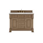 Brookfield 48IN Single Vanity Pecan w/ 3 CM Eternal Jasmine Pearl Silestone Top