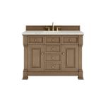 Brookfield 48IN Single Vanity Pecan w/ 3 CM Victorian Silver Silestone Top