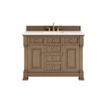 Brookfield 48IN Single Vanity Pecan w/ 3 CM White Zeus Silestone Top