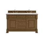 Brookfield 60IN Double Vanity Honey Oak w/ 3 CM Lime Delight Silestone Top