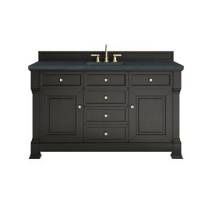 Brookfield 60IN Single Vanity Black Onyx w/ 3 CM Charcoal Soapstone Silestone Top