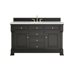 Brookfield 60IN Single Vanity Black Onyx w/ 3 CM Ethereal Noctis Silestone Top