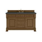 Brookfield 60IN Single Vanity Honey Oak w/ 3 CM Charcoal Soapstone Silestone Top