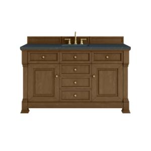 Brookfield 60IN Single Vanity Honey Oak w/ 3 CM Charcoal Soapstone Silestone Top