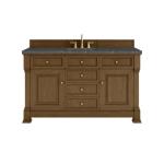 Brookfield 60IN Single Vanity Honey Oak w/ 3 CM Parisien Bleu Silestone Top