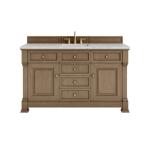 Brookfield 60IN Single Vanity Pecan w/ 3 CM Eternal Jasmine Pearl Silestone Top