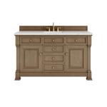 Brookfield 60IN Single Vanity Pecan w/ 3 CM Ethereal Noctis Silestone Top