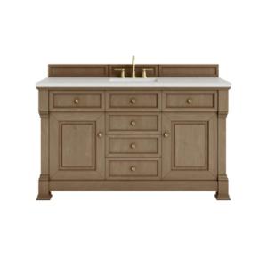 Brookfield 60IN Single Vanity Pecan w/ 3 CM Lime Delight Silestone Top
