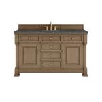 Brookfield 60IN Single Vanity Pecan w/ 3 CM Parisien Bleu Silestone Top