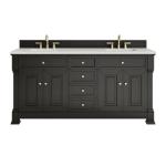 Brookfield 72IN Double Vanity Black Onyx w/ 3 CM Lime Delight Silestone Top
