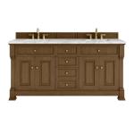Brookfield 72IN Double Vanity Honey Oak w/ 3 CM Carrara Marble Top