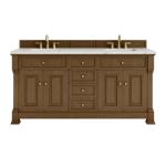Brookfield 72IN Double Vanity Honey Oak w/ 3 CM Ethereal Noctis Silestone Top