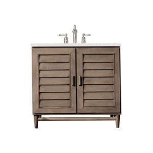 Portland 36IN Single Vanity Whitewashed Walnut w/ 3 CM Lime Delight Silestone Top