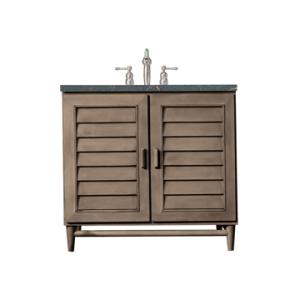 Portland 36IN Single Vanity Whitewashed Walnut w/ 3 CM Parisien Bleu Silestone Top