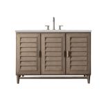 Portland 48IN Single Vanity Whitewashed Walnut w/ 3 CM Lime Delight Silestone Top