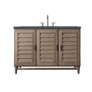 Portland 48IN Single Vanity Whitewashed Walnut w/ 3 CM Parisien Bleu Silestone Top