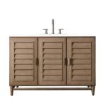 Portland 48IN Single Vanity Whitewashed Walnut w/ 3 CM White Zeus Silestone Top