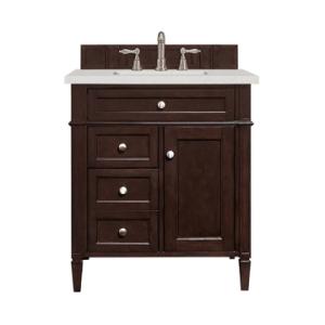 Brittany 30IN Single Vanity Burnished Mahogany w/ 3 CM Lime Delight Silestone Top