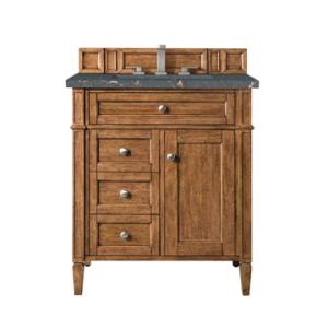 Brittany 30IN Single Vanity Saddle Brown w/ 3 CM Parisien Bleu Silestone Top
