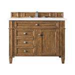 Brittany 30IN Single Vanity Saddle Brown w/ 3 CM White Zeus Silestone Top