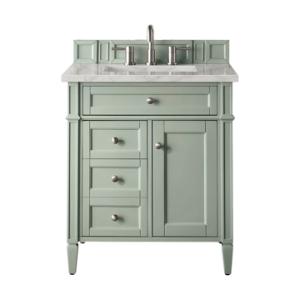 Brittany 30IN Single Vanity Sage Green w/ 3 CM Victorian Silver Silestone Top