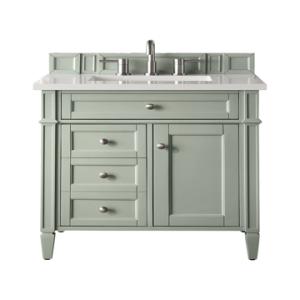 Brittany 30IN Single Vanity Sage Green w/ 3 CM White Zeus Silestone Top