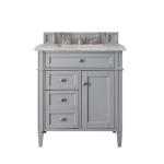 Brittany 30IN Single Vanity Urban Gray w/ 3 CM Victorian Silver Silestone Top