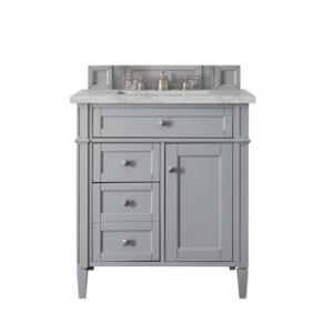 Brittany 30IN Single Vanity Urban Gray w/ 3 CM Victorian Silver Silestone Top