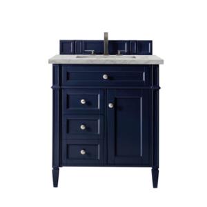 Brittany 30IN Single Vanity Victory Blue w/ 3 CM Victorian Silver Silestone Top