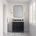 Brittany 36IN Single Vanity Black Onyx w/ 3 CM White Zeus Silestone Top