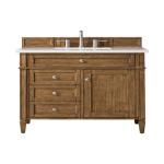 Brittany 36IN Single Vanity Saddle Brown w/ 3 CM White Zeus Silestone Top