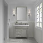 Brittany 36IN Single Vanity Urban Gray w/ 3 CM White Zeus Silestone Top