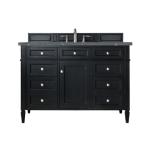 Brittany 48IN Single Vanity Black Onyx w/ 3 CM Parisien Bleu Silestone Top