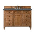 Brittany 48IN Single Vanity Saddle Brown w/ 3 CM Parisien Bleu Silestone Top
