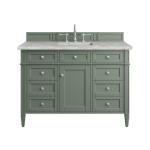 Brittany 48IN Single Vanity Smokey Celadon w/ 3 CM Victorian Silver Top