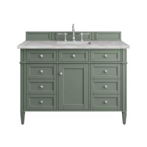 Brittany 48IN Single Vanity Smokey Celadon w/ 3 CM Victorian Silver Top