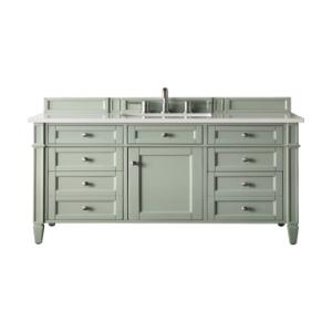 Brittany 48IN Single Vanity Sage Green w/ 3 CM White Zeus Silestone Top