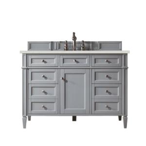 Brittany 48IN Single Vanity Urban Gray w/ 3 CM Lime Delight Silestone Top