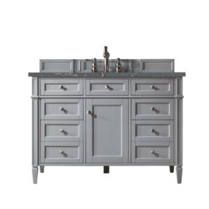 Brittany 48IN Single Vanity Urban Gray w/ 3 CM Parisien Bleu Silestone Top