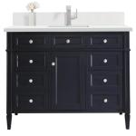 Brittany 48IN Single Vanity Victory Blue w/ Single Hole 3 CM White Zeus Silestone Top & Backsplash
