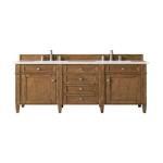 Brittany 60IN Double Vanity Saddle Brown w/ 3 CM White Zeus Silestone Top